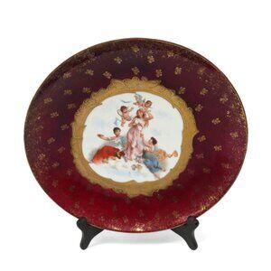 Victoria Carlsbad Austria Plate 2 Cherubs and 3 Ladies Vintage 12"